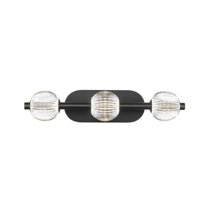 Beck LED Vanity with Clear Acrylic Glass - Matte Black
