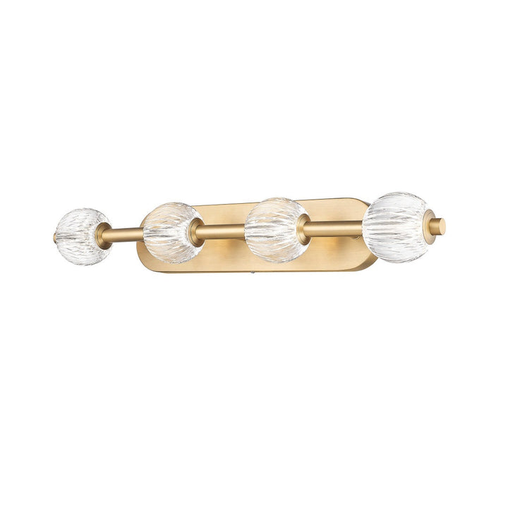 Beck LED Vanity with Clear Acrylic Glass - Aged Brass