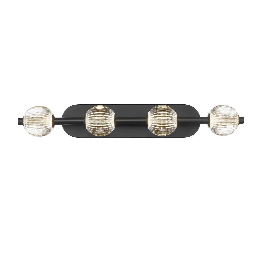 Beck LED Vanity with Clear Acrylic Glass - Matte Black