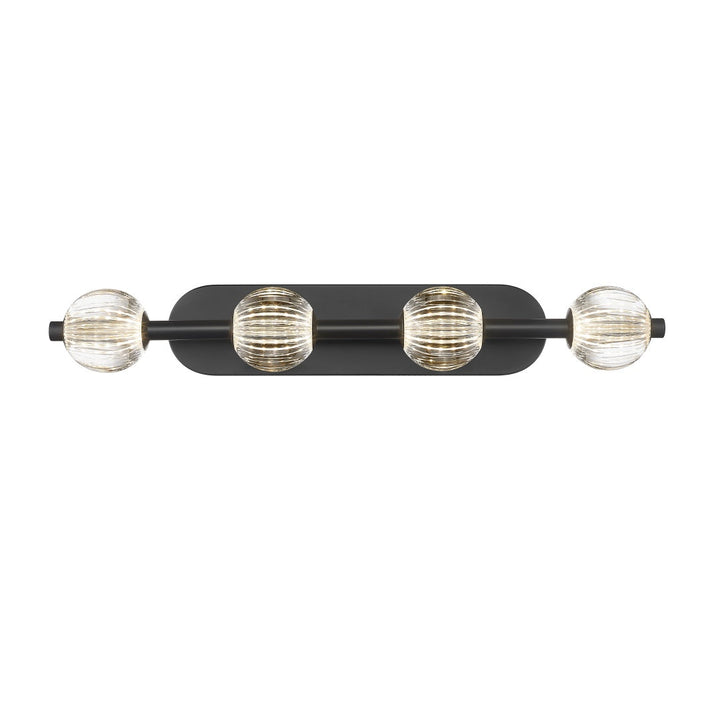 Beck LED Vanity with Clear Acrylic Glass - Matte Black
