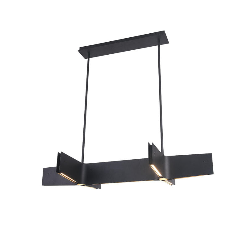 Plated Double Cross LED Chandelier in Sand Black by Bethel