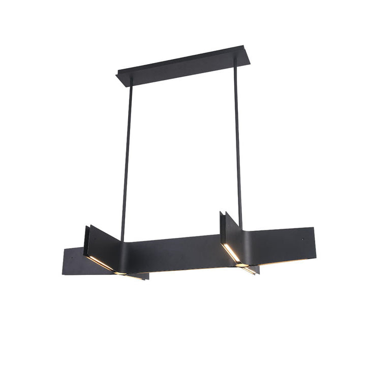 Plated Double Cross LED Chandelier in Sand Black by Bethel