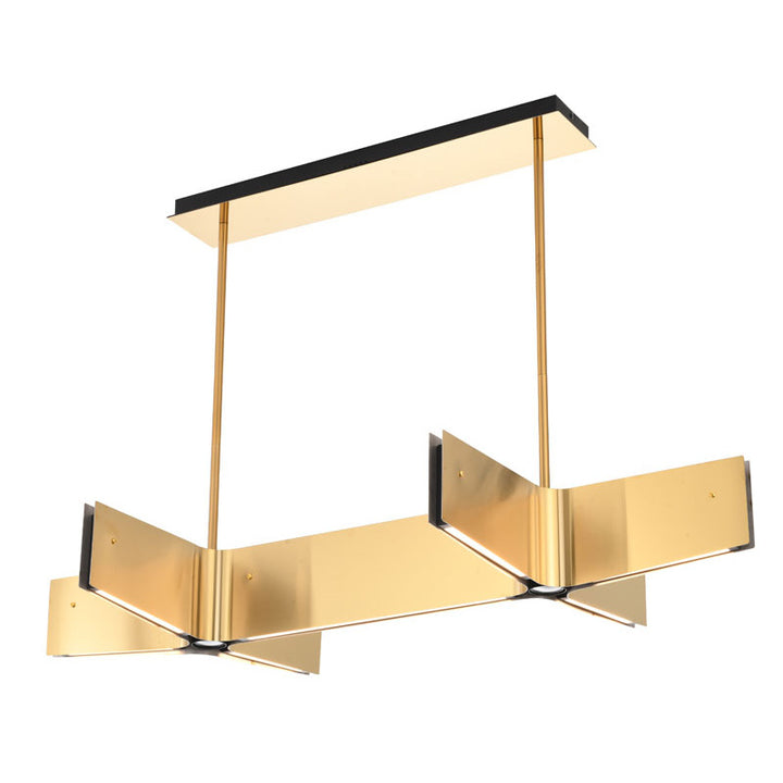 Plated Double Cross LED Chandelier in Brass by Bethel