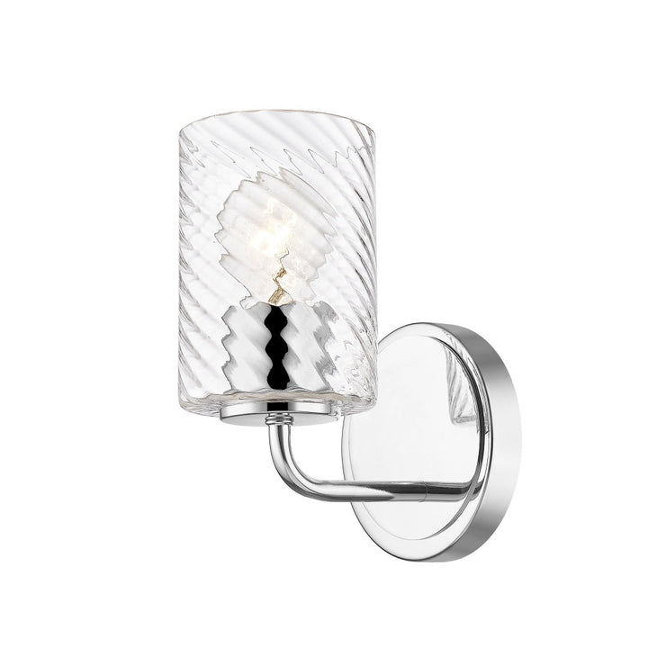 Nonni 1 Light Wall Sconce with Swirl Clear Glass - Polished Chrome