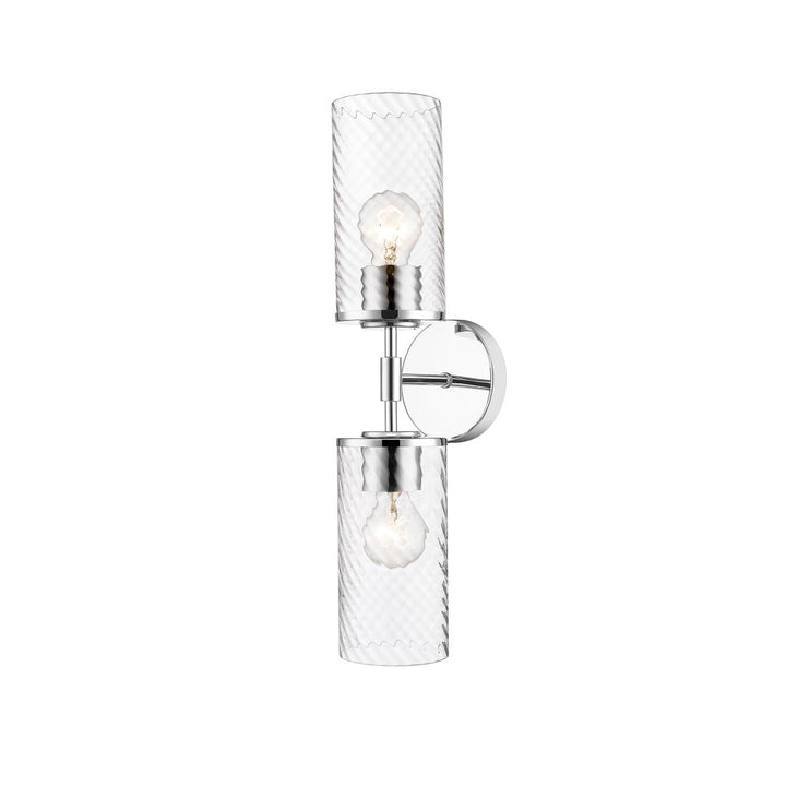 Dragomir 2 Light Wall Sconce with Swirl Clear Glass - Polished Chrome