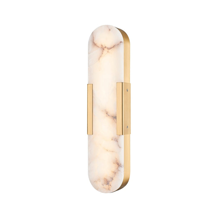 Fossum LED Wall Sconce with Alabaster Stone - Aged Brass