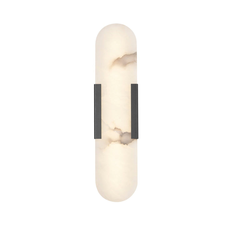 Fossum LED Wall Sconce with Alabaster Stone - Textured Black