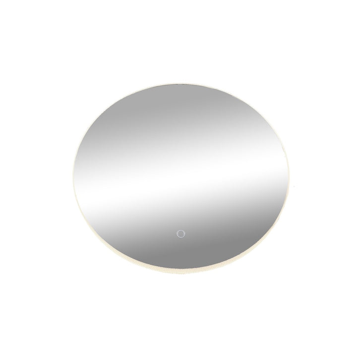 Reflections Round Ribbed Crystal Silver LED Mirror