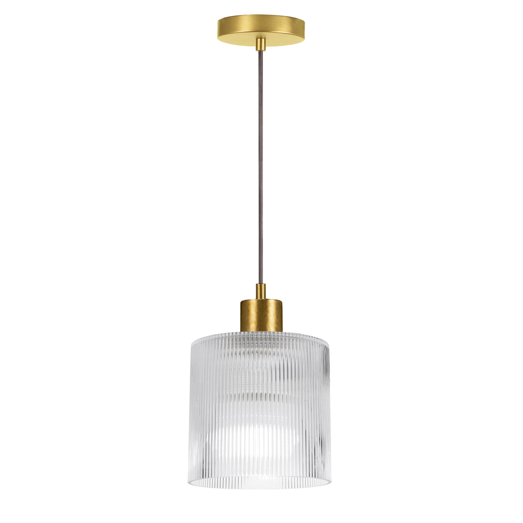 Nadine 1 Light Pendant (NAD-71P) in Aged Brass by Dainolite