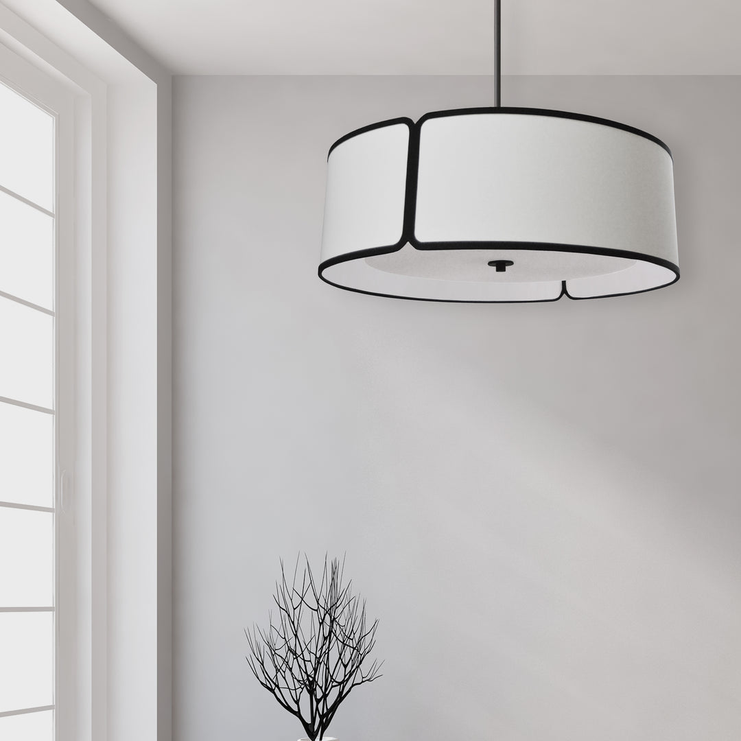 4 Light Notched Drum Pendant by Dainolite - view 2