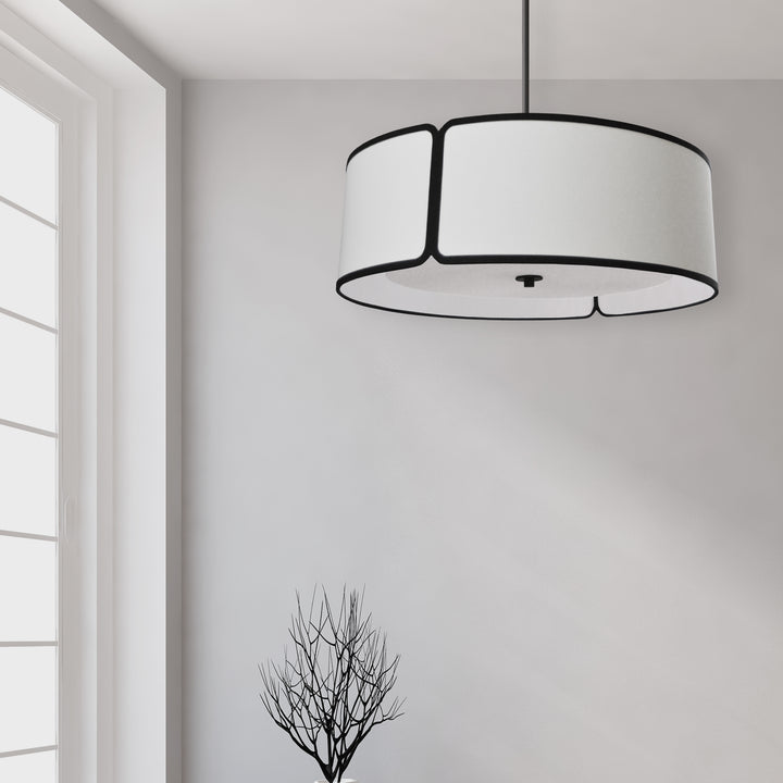 4 Light Notched Drum Pendant by Dainolite - view 2