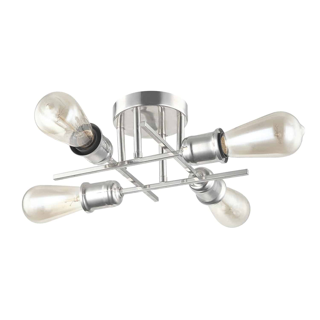 Nebraska 4 Light Incandescent Semi-Flush Mount in Polished Chrome by Dainolite