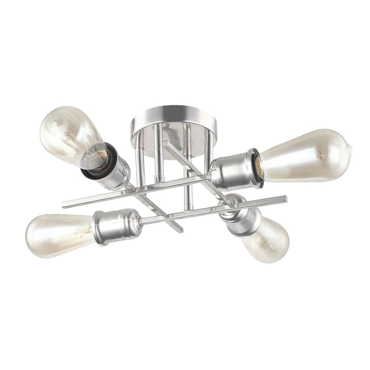Nebraska 4 Light Incandescent Semi-Flush Mount in Polished Chrome by Dainolite
