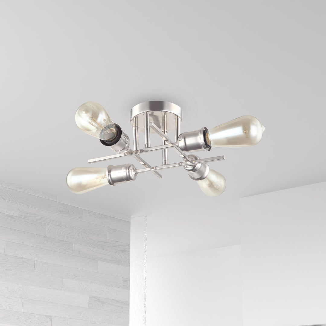 Nebraska 4 Light Incandescent Semi-Flush Mount by Dainolite - view 4