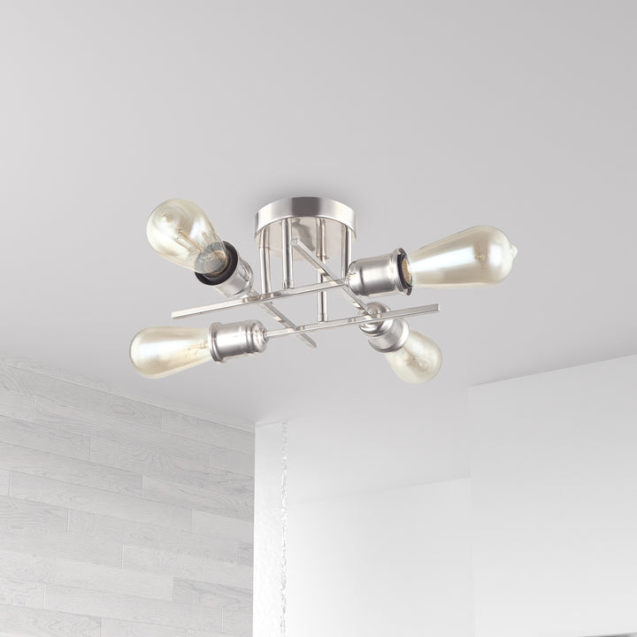 Nebraska 4 Light Incandescent Semi-Flush Mount by Dainolite - view 4