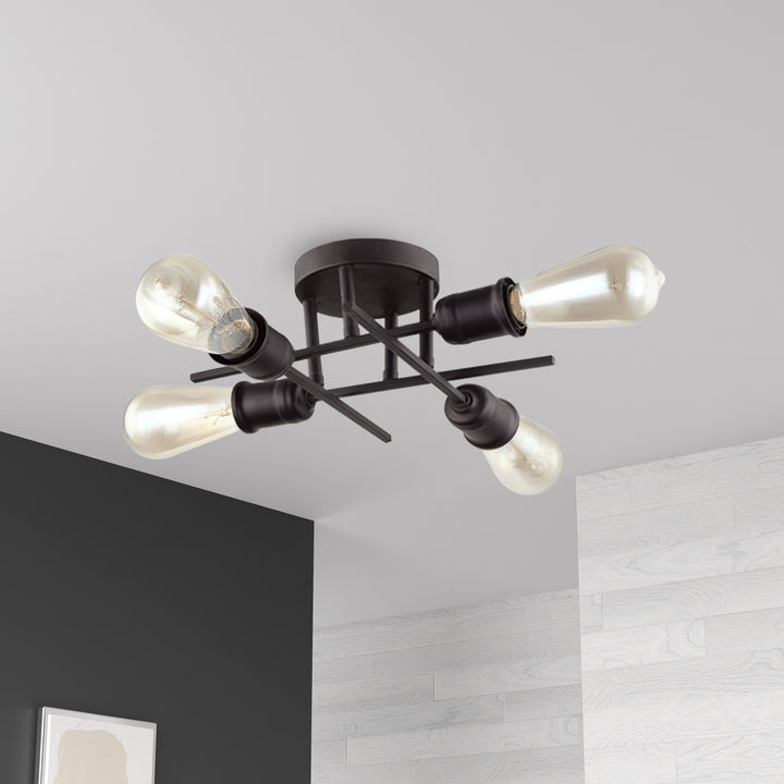 Nebraska 4 Light Incandescent Semi-Flush Mount by Dainolite - view 7