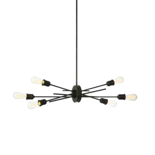 Nebraska 6 Light Incandescent Horizontal Pendant in Black by Dainolite