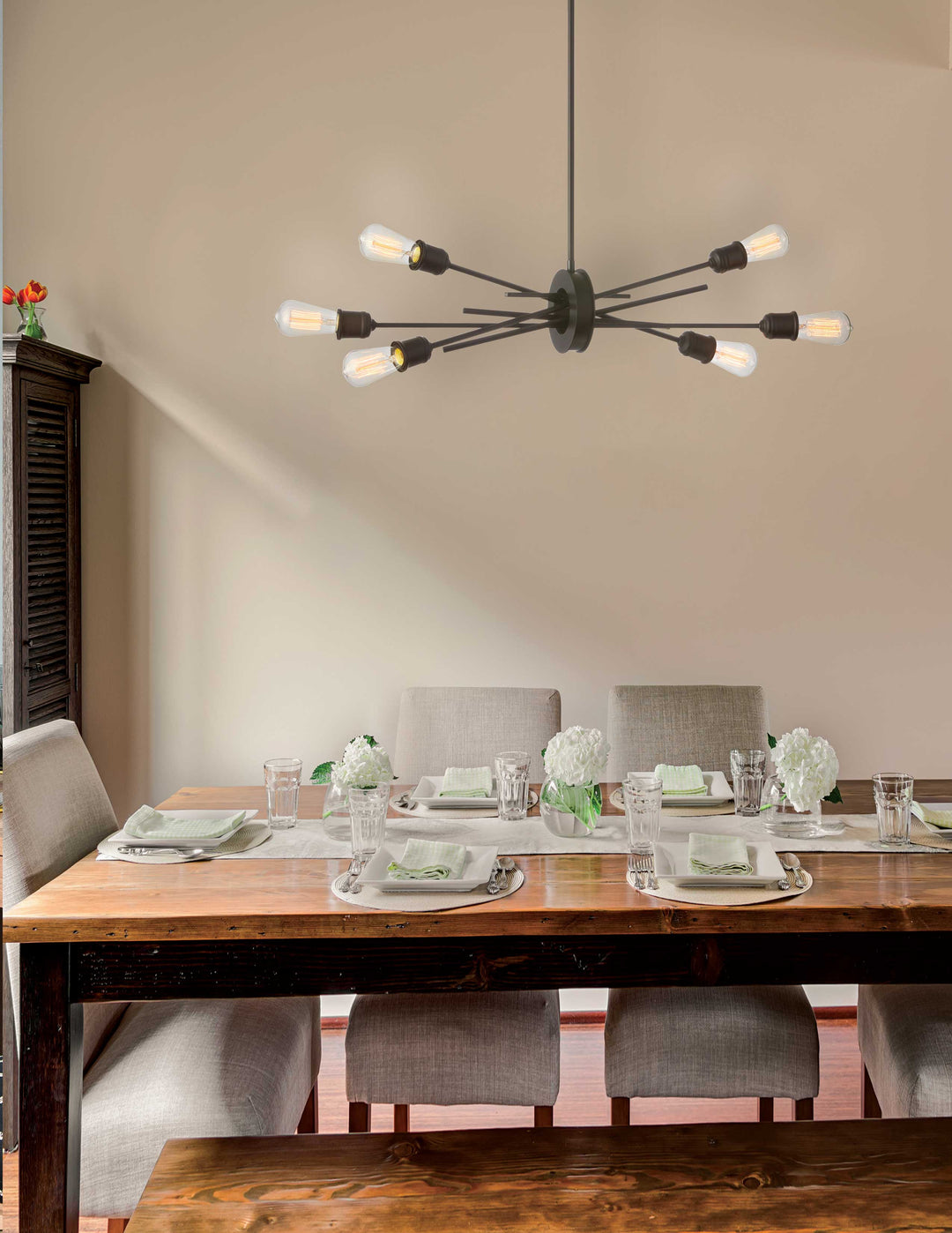 Nebraska 6 Light Incandescent Horizontal Pendant by Dainolite - view 4