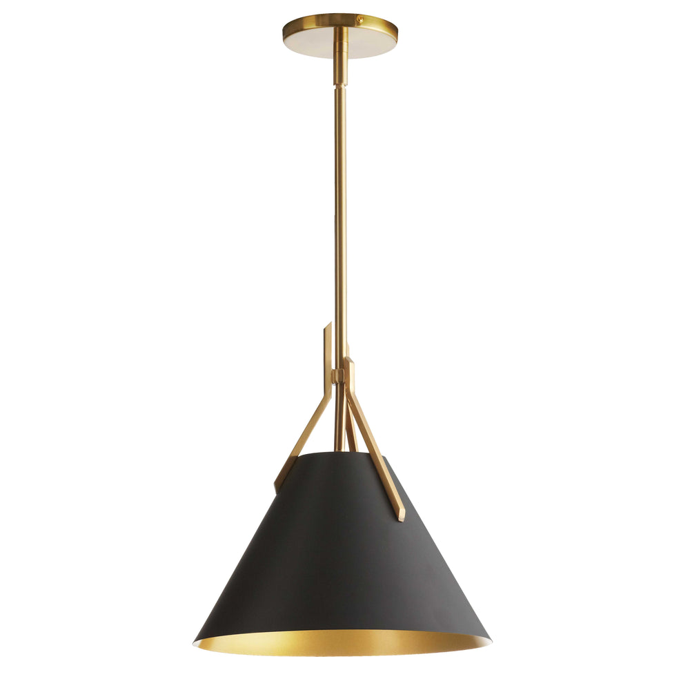 Nicole 1 Light Incandescent Pendant in Aged Brass & Black by Dainolite