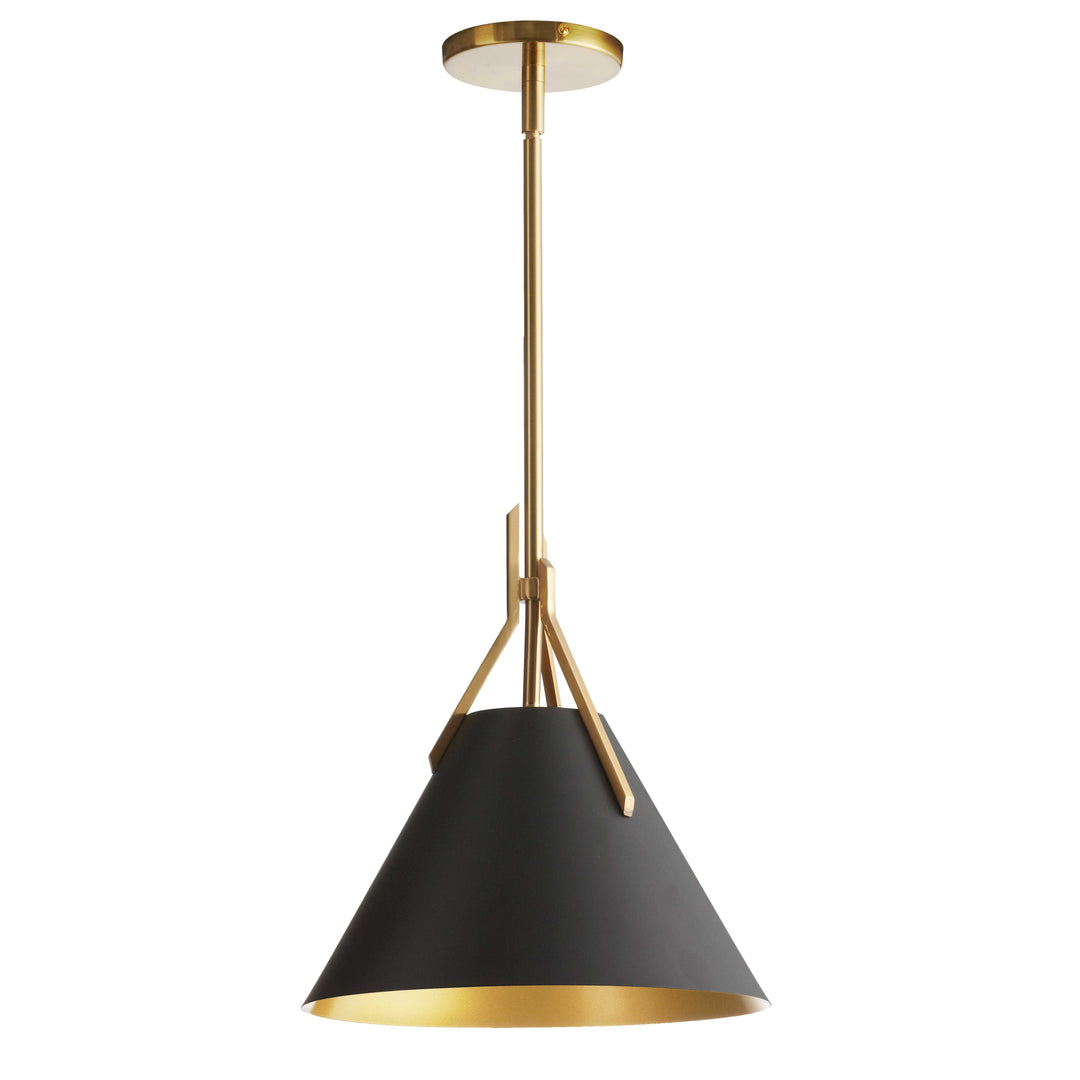 Nicole 1 Light Incandescent Pendant in Aged Brass & Black by Dainolite