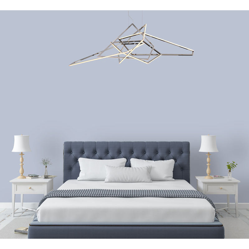 Stainless Steel Frame Geometric LED Light Fixture by Bethel - view 8