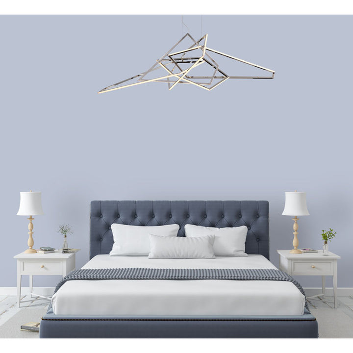 Stainless Steel Frame Geometric LED Light Fixture by Bethel - view 8