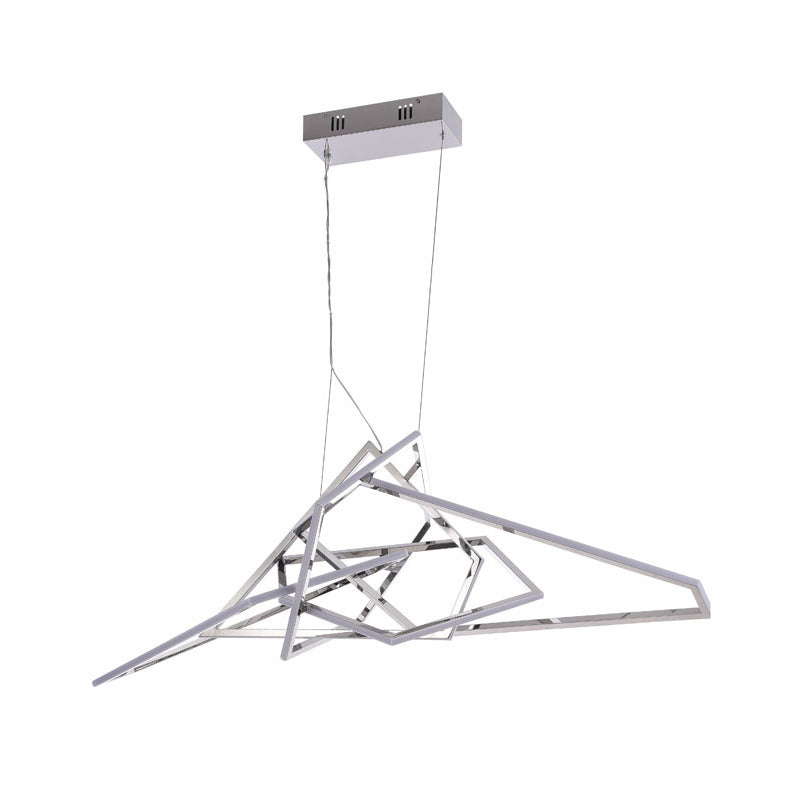 Stainless Steel Frame Geometric LED Light Fixture by Bethel - view 2