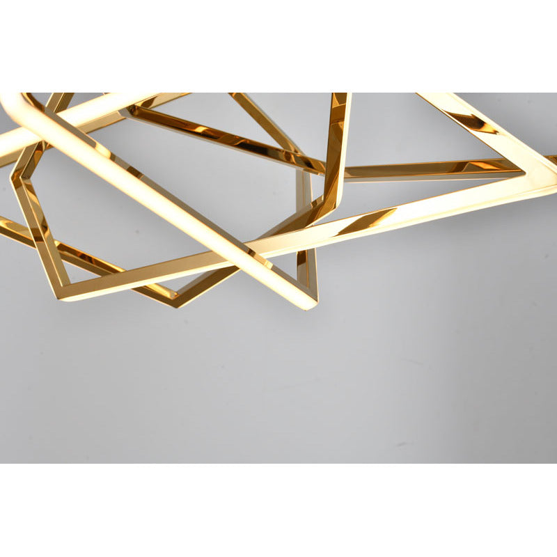 Stainless Steel Frame Geometric LED Light Fixture by Bethel - view 15