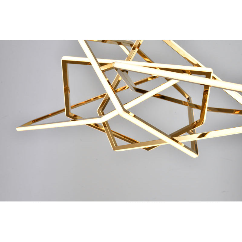 Stainless Steel Frame Geometric LED Light Fixture by Bethel - view 16