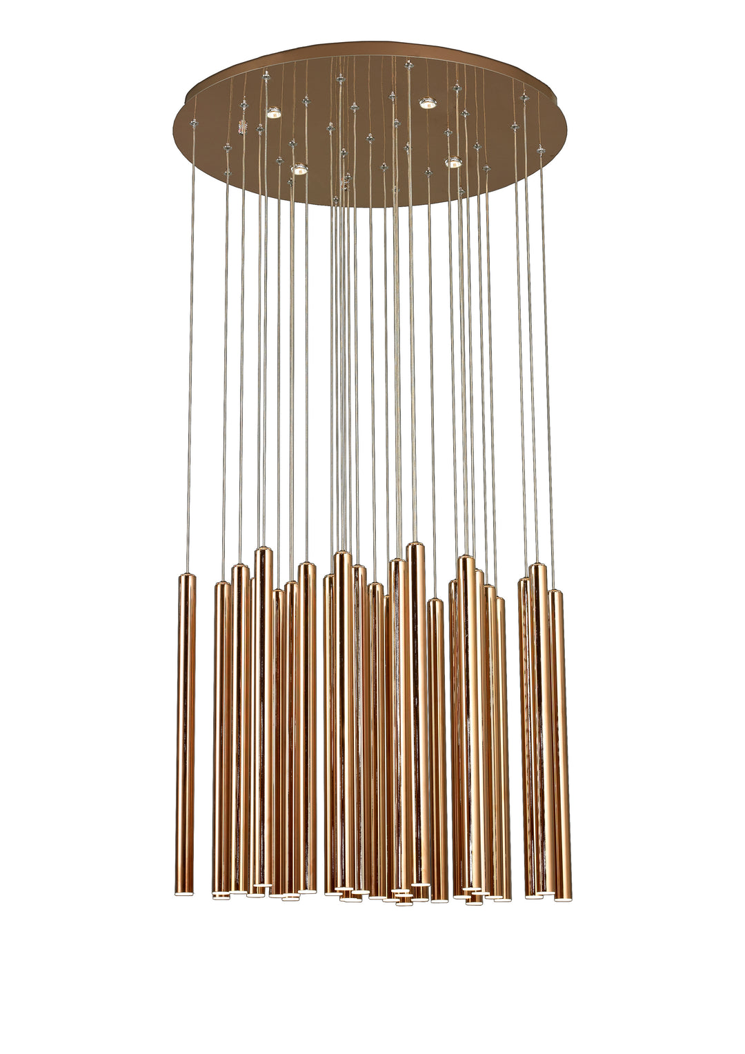 Gold Flushed Chandelier with Hanging by Bethel