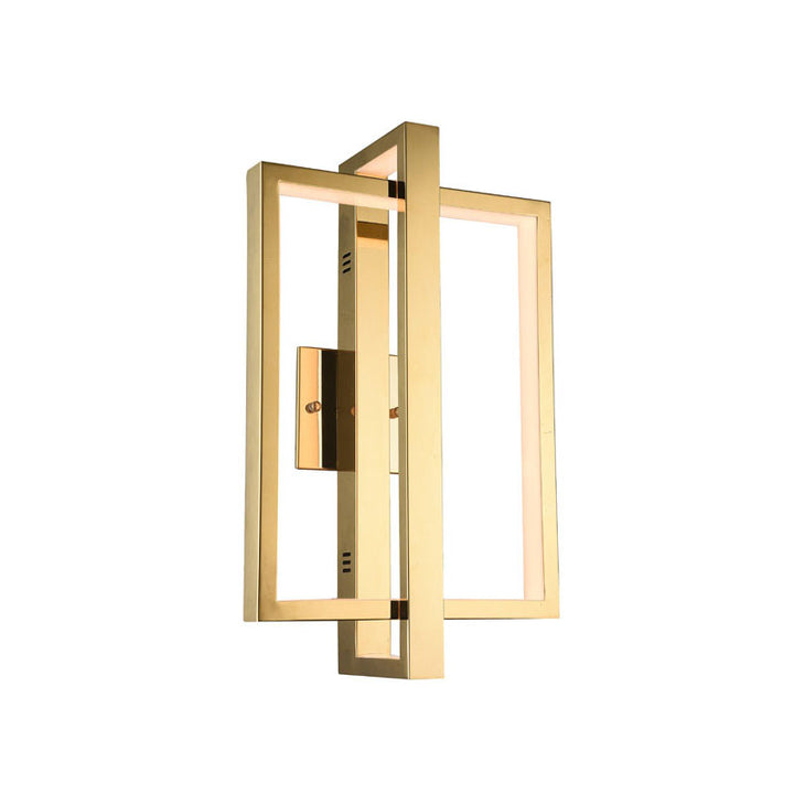 Gold Stainless Steel Box Wall Sconce Non-dimmable Size: L11.8&
