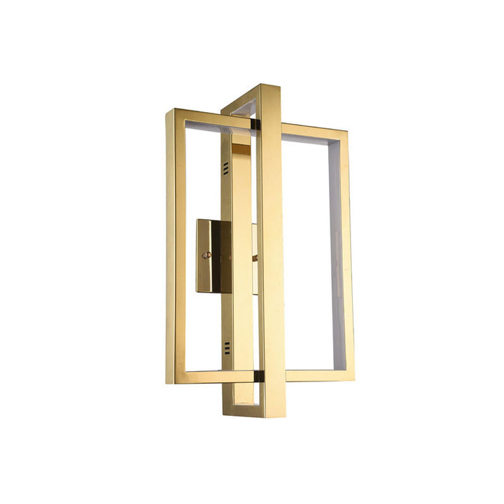 Gold Stainless Steel Box Wall Sconce Non-dimmable Size: L11.8&