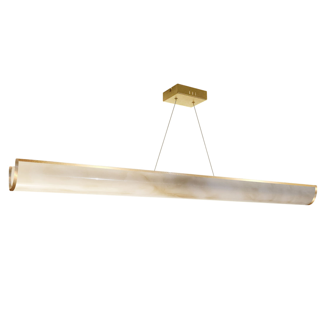 Nena 30W Horizontal Pendant in Aged Brass by Dainolite