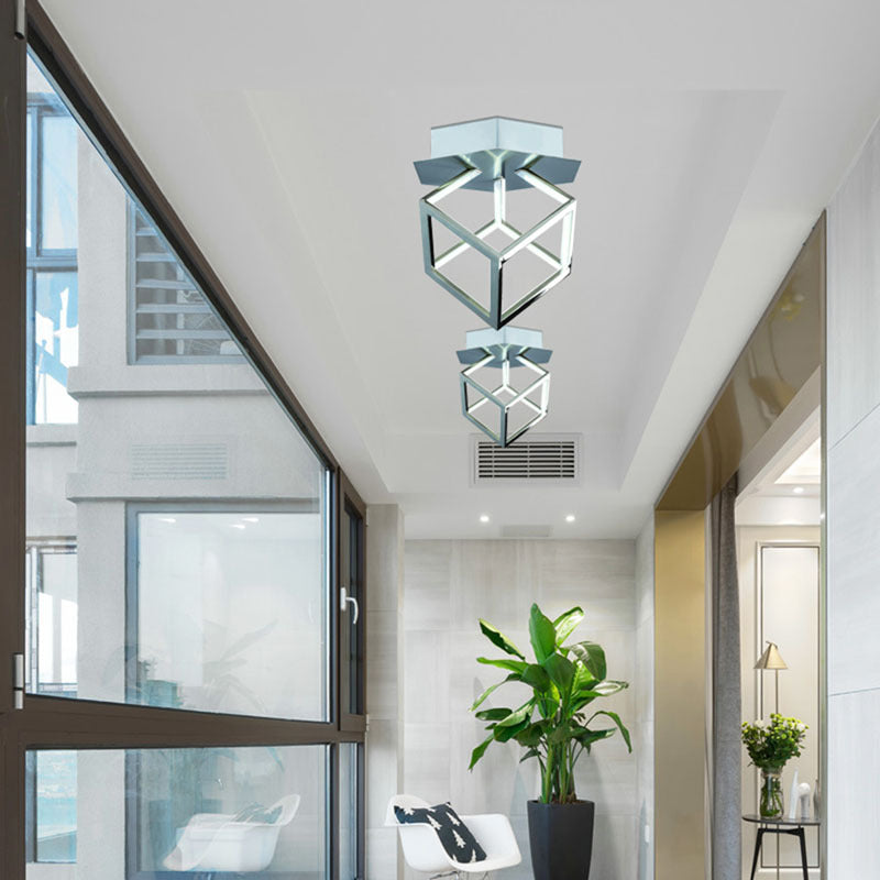 Metal LED Box Light Flush Mount with Acrylic Diffuser Metal: Aluminium