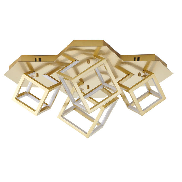 Four Light LED Box Flush Mount in a Metal Finish Metal: