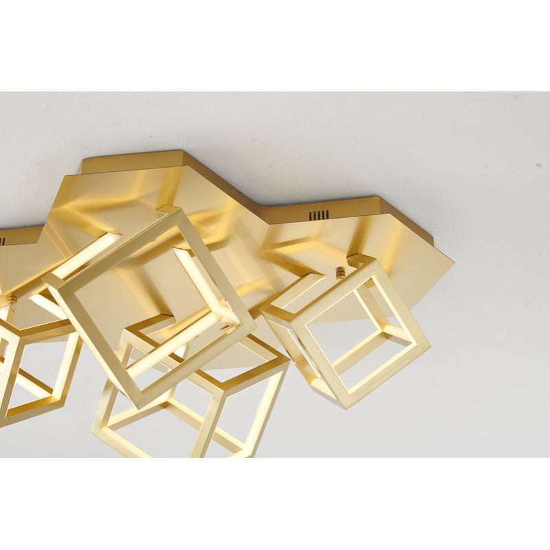 Four Light LED Box Flush Mount in a Metal Finish Metal: