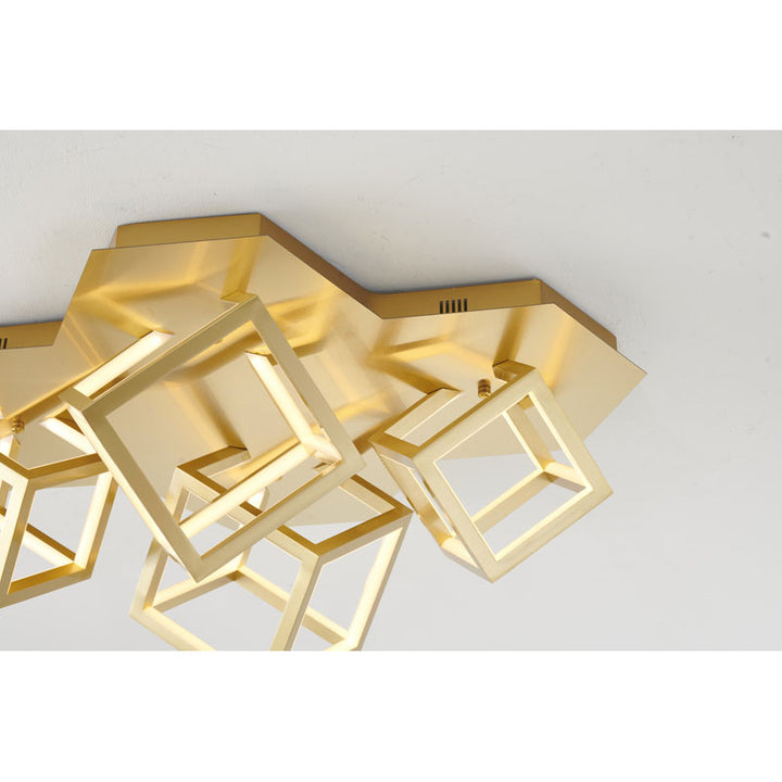 Four Light LED Box Flush Mount in a Metal Finish Metal: