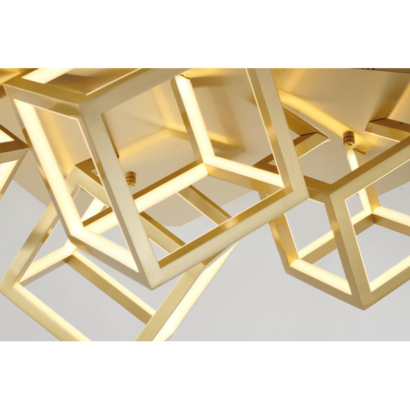 Four Light LED Box Flush Mount in a Metal Finish Metal: