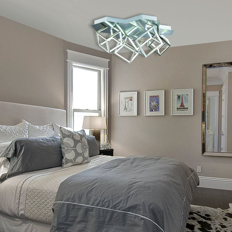 Four Light LED Box Flush Mount in a Metal Finish Metal: