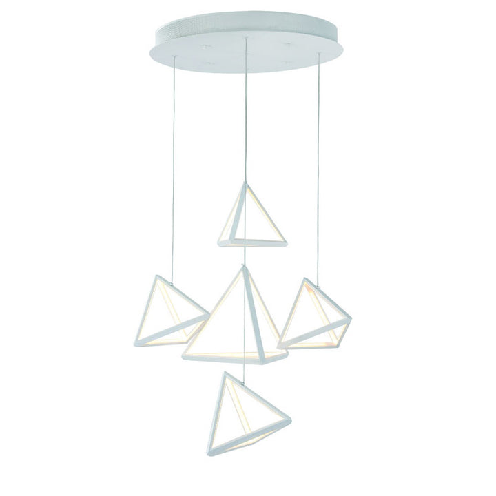 Five Light White Aluminum Frame Prism LED Light with White Acrylic Diffusers by Bethel