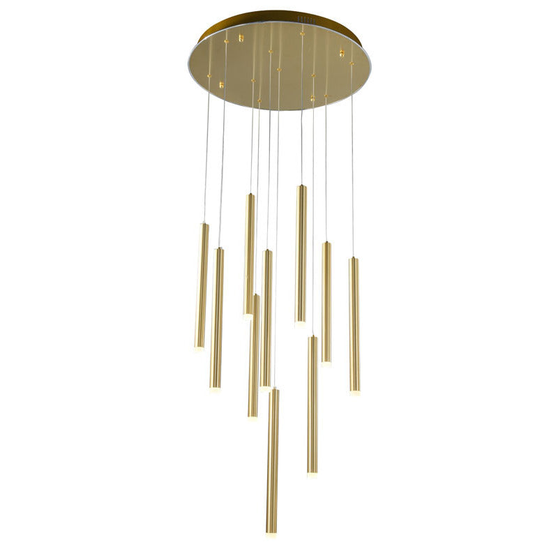 Gold Aluminum Frame Hanging Chandelier by Bethel