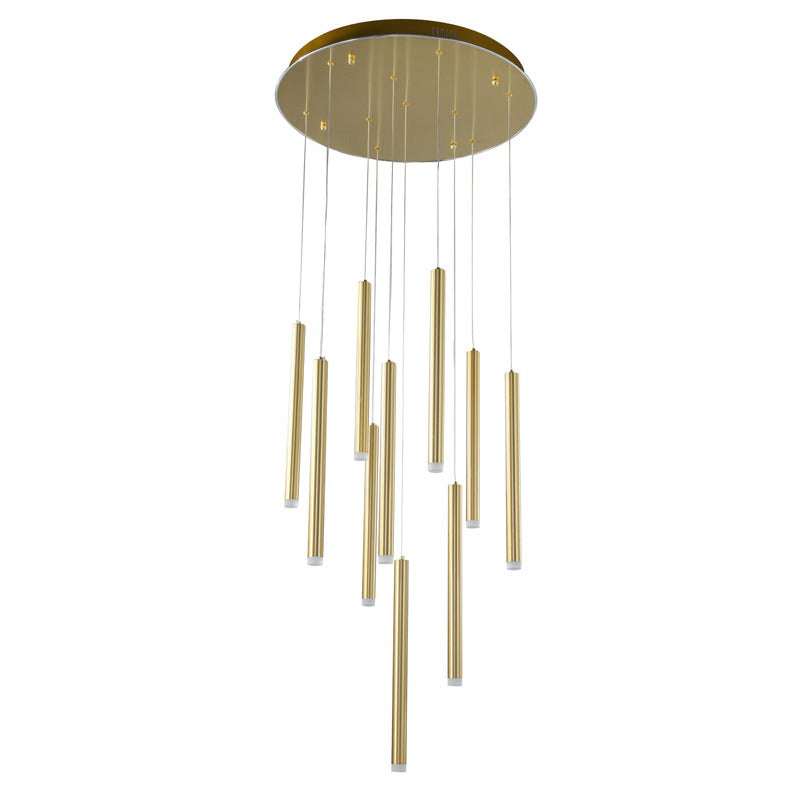 Gold Aluminum Frame Hanging Chandelier by Bethel - view 2