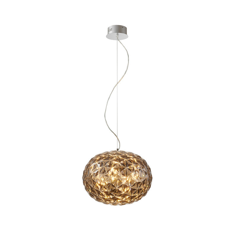 Smoke Color Orb Acrylic Pendant Light with Chrome Hardware by Bethel