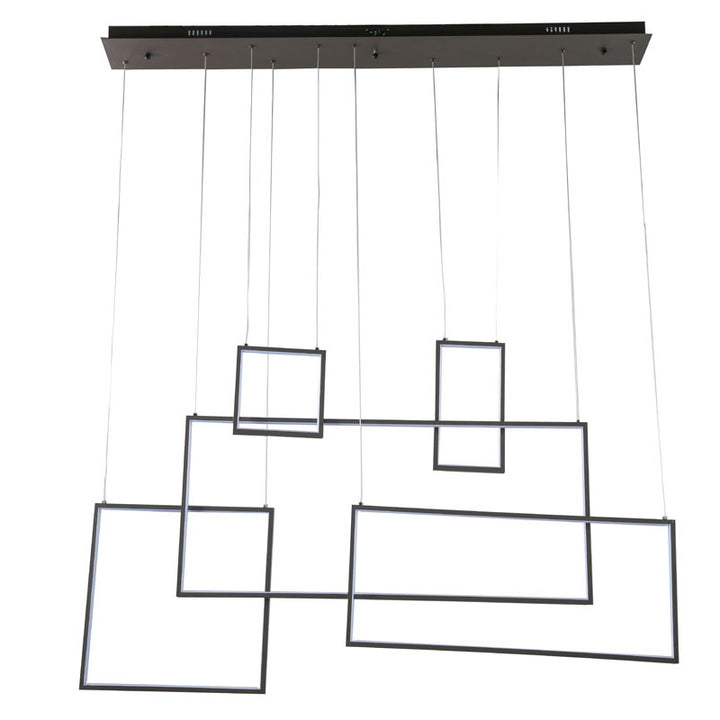 Satin Coffee Aluminum Frame LED Box Lights Flushed to a Rectangular Canopy by Bethel - view 2