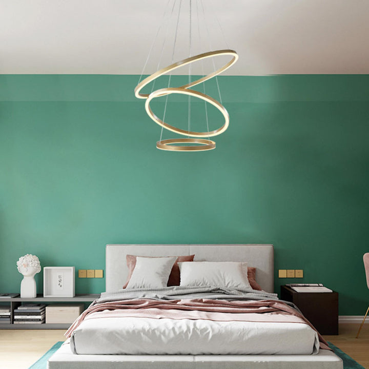 Three Halo Ring Frame LED Ceiling Fixture by Bethel - view 12