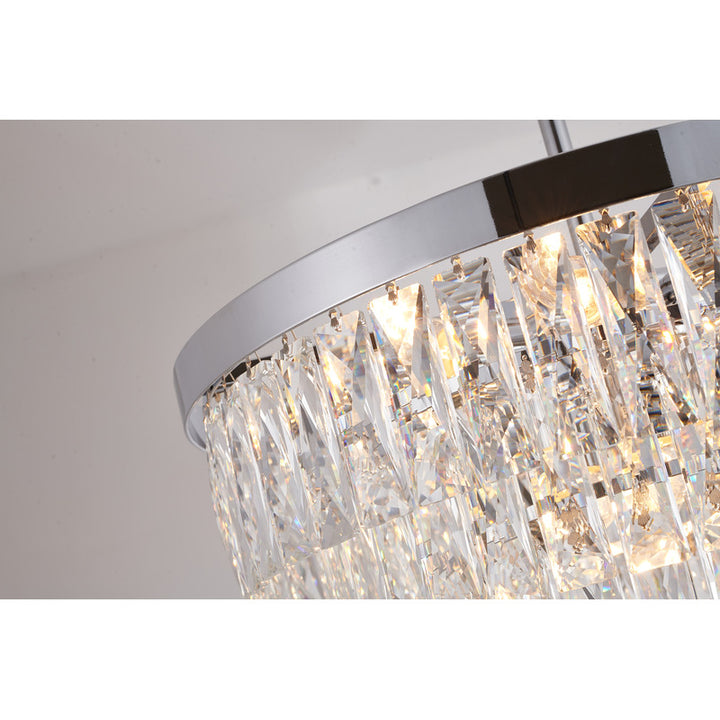 Five Tier Metal Frame Chandelier with Clear Hanging Crystals by Bethel - view 8