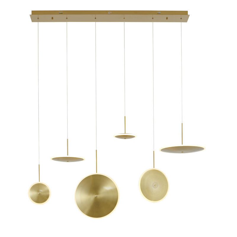 Gold Frame with Six LED Saucer Lights by Bethel