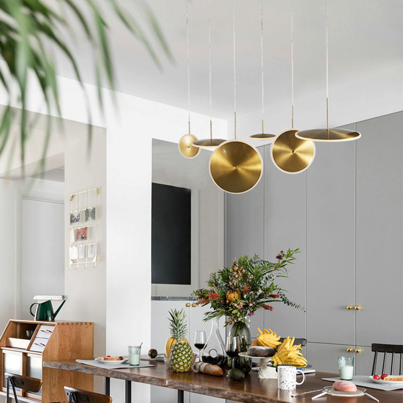Gold Frame with Six LED Saucer Lights by Bethel - view 2
