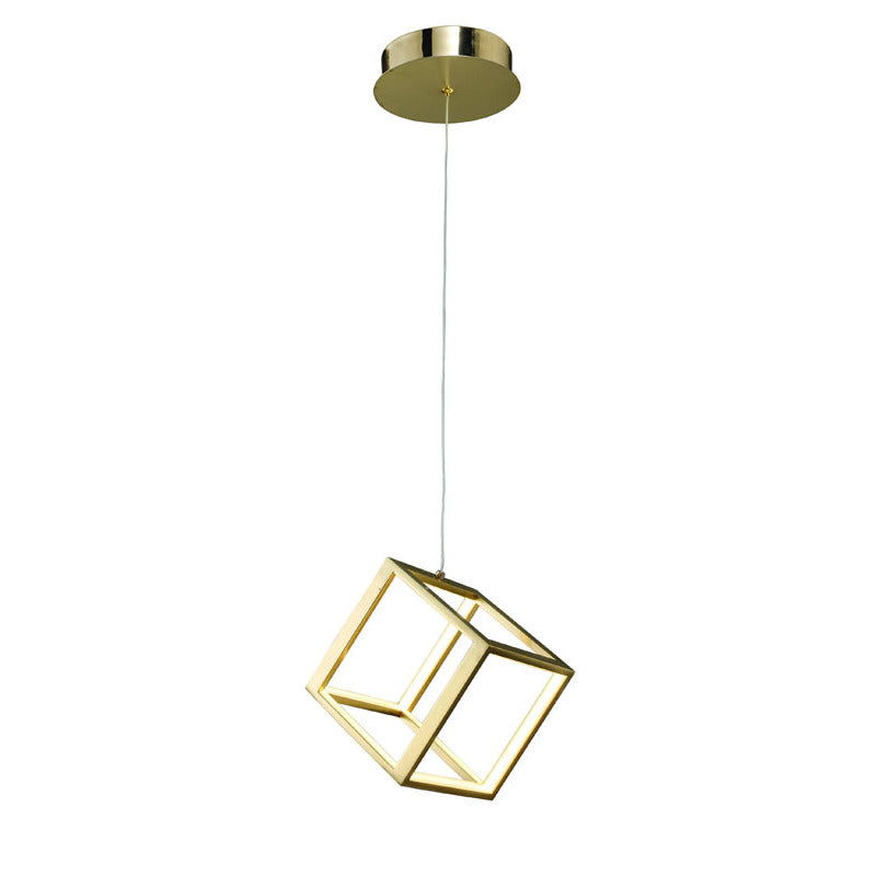 LED Cube Single Pendant Light with Acrylic Diffusers by Bethel - view 2