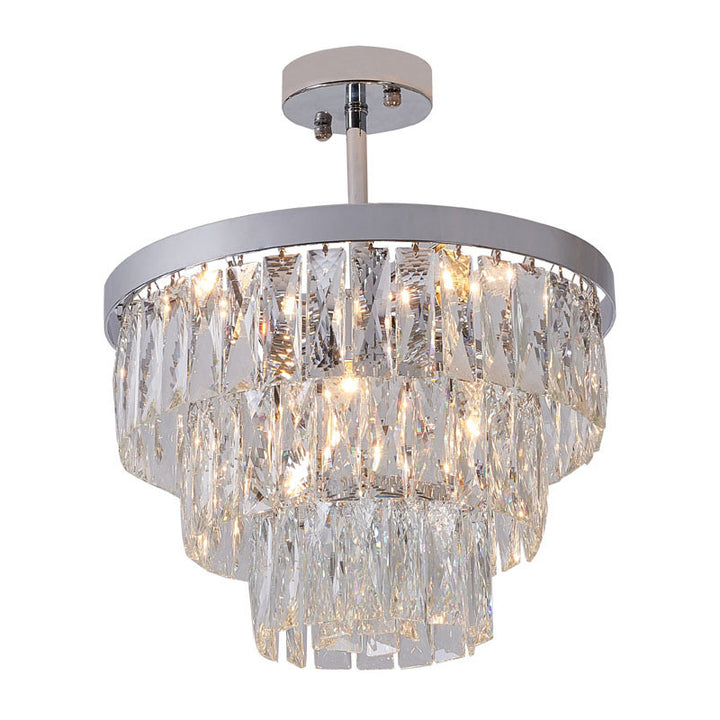Metal Frame Chandelier with Clear Hanging Crystals (OC32) by Bethel - view 3